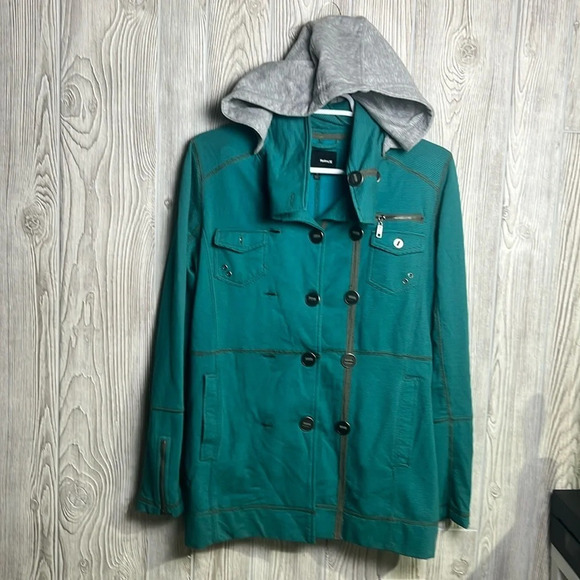 Women’s Hurley Jacket Teal with Stripes size Small - Picture 1 of 7